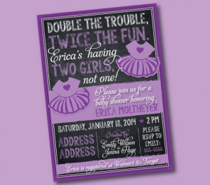 Double Trouble Twins Baby Shower Invitation - love the quote!