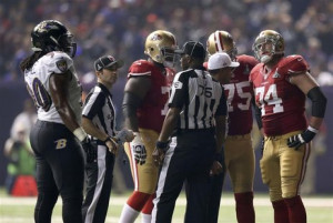 ... during a power outage in the NFL Super Bowl XLVII football game in New