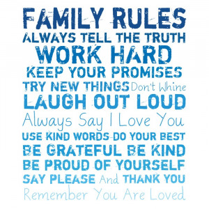 Family Rules Canvas Giclee II