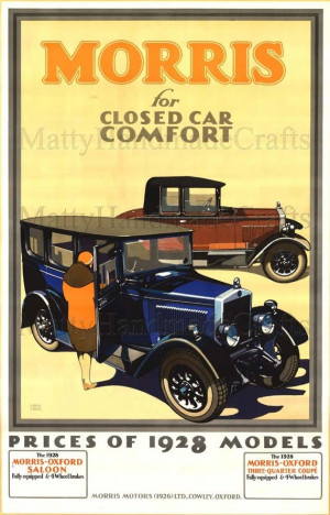 Morris Cars 1930s Art Deco Print - Advertising Poster
