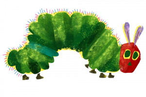 The Very Hungry Caterpillar begins its journey..