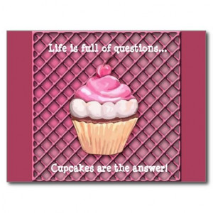Cute Pink Cupcake Quote Postcard