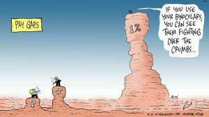 Income disparities among men and women in the 99%