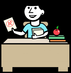 Student Working At Desk Clip Art Getting help from the teacher: