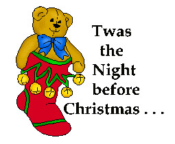 clip art of teddy bears in Christmas stockings with Christmas sayings ...