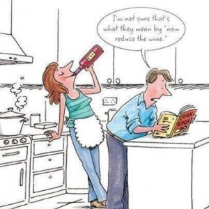 Woman Man Now Reduce Wine Recipe Cartoon