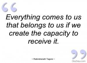everything comes to us that belongs to us