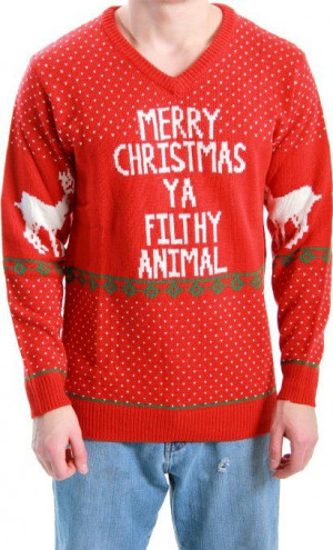 Amazon.com: Ugly Christmas Sweater Home Alone Merry Christmas Ya ...