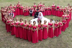 80 bridesmaids at her wedding in the most recent innovative wedding ...