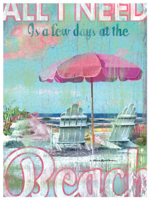 beach art print with quote