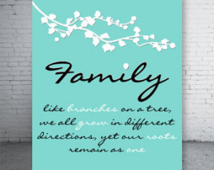 Printable Family Quote, Family Wall Print, Tiffany Blue - Home ...