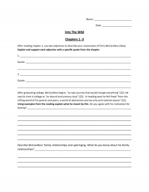 Name Date Into The Wild Chapters