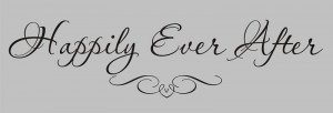 HAPPILY EVER AFTER Wedding Vinyl Wall Quote Decal NEW!