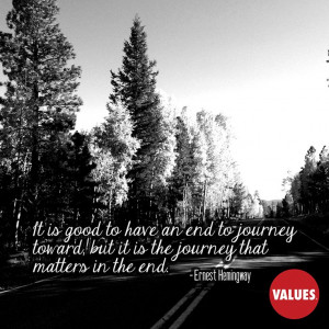 An inspirational quote by Ernest Hemingway from Values.com