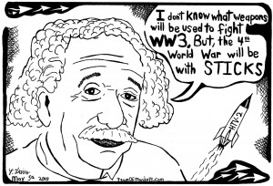 Editorial Cartoon Maze on Einstein's Theory that World War 4 will be ...