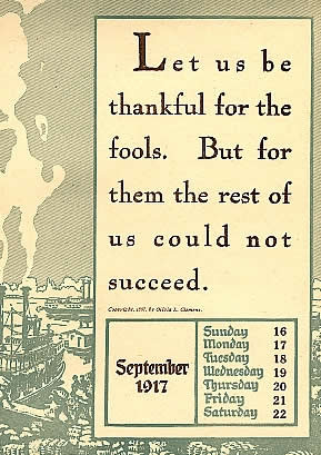 Page from 1917 Mark Twain Calendar