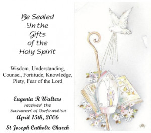 Confirmation Holy Spirit Card
