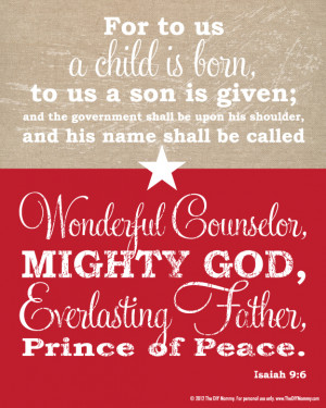 ... Christmas Bible Verse Burplap & Red Free Printable by The DIY Mommy