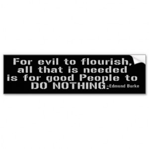 BURKE QUOTE - BUMBER STICKER - EVIL TO FLOURISH CAR BUMPER STICKER
