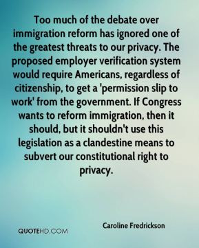 Caroline Fredrickson - Too much of the debate over immigration reform ...