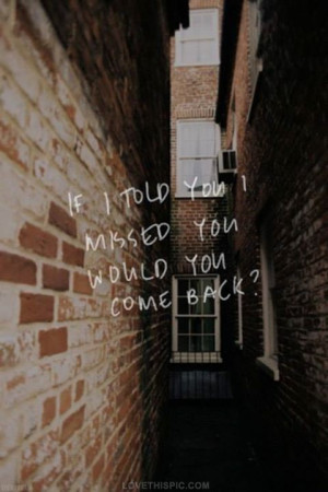 Would you come back? quote back broken heart miss breakup come