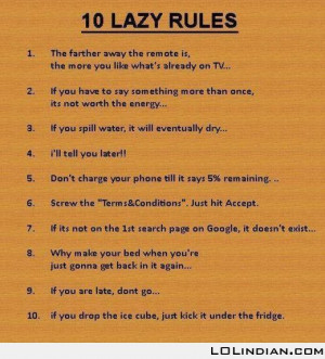 10 lazy rules