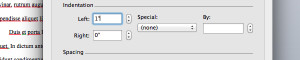 Change text indents in Microsoft Word