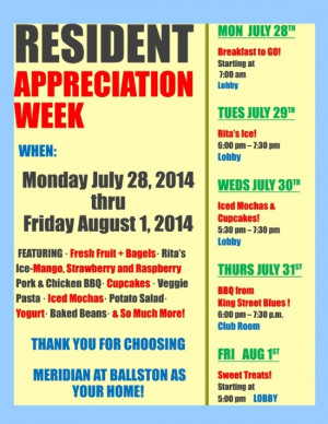 resident appreciation week tagline