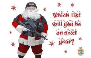 Police send gangsters Christmas cards featuring Santa with guns