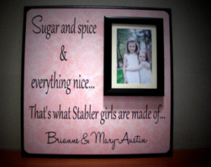 Custom Siblings Picture Frame gift, Sisters, Sugar and Spice and ...