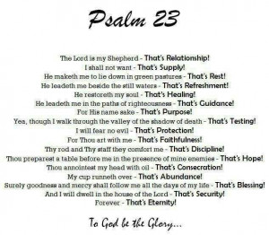 Psalm 23 from Hope For The Broken Hearted