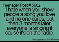 hate it when you show people a song you love and no one cares, but ...