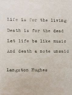 Langston Hughes Typewriter Poem Life And Death Poetry Harlem ...