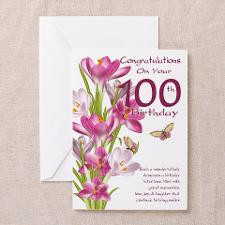 100th Birthday Pink Crocus Card Greeting Cards for