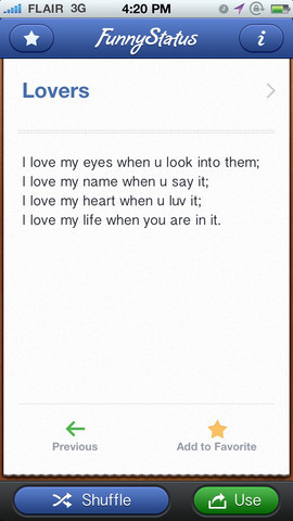 Download Status Shuffle for Facebook iPhone iPad iOS