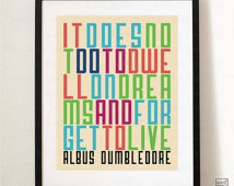 Harry Potter Wall Decor, Dumbledore Quote Poster, Harry Potter Wall ...