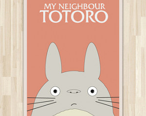 My neighbour Totoro movie poster / My neighbor Totoro art print ...
