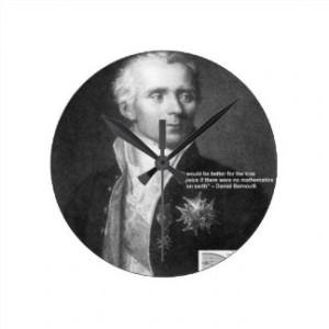 Daniel Bernoulli True Physics Quote Gifts & Cards Round Wallclock