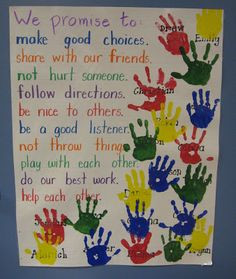 ... hand print on the poster. Older students could also sign their hand