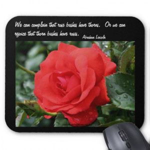 Red Rose Inspirational Attitude Quote Mousepad