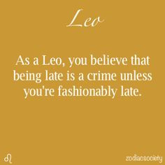 LEO - being late More