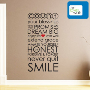 Count Your Blessings Quote Wall Decal