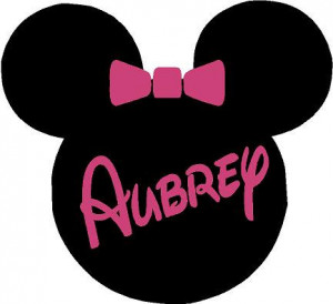 Minnie Mouse Ears Name PERSONALIZED 24x22 Vinyl Wall Lettering Words ...
