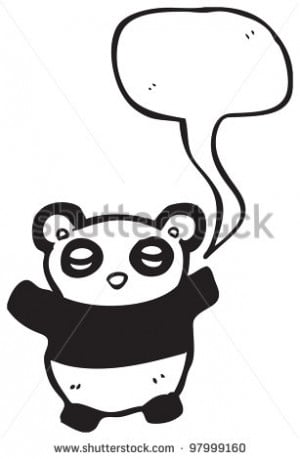 Cartoon Panda Eating Bamboo