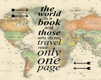 Quotes on World Map Fine Art Print