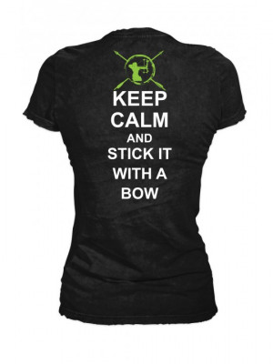 Womens Bow Life Keep Calm Teal Short Sleeve T-Shirt