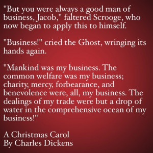 But you were always a good man of business, Jacob,” faltered Scrooge ...