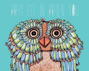Whimsical OWL Illustration With Ins pirational Dr. Seuss Quote ...
