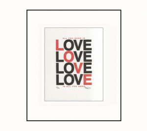 Love quote print monotype hand printed unique by WilliamLeeHolt, $55 ...