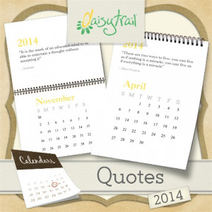 The 2014 Calendar: Quotes digikit contains the following: